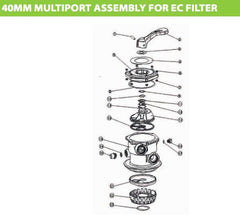 ASTRAL EC FILTER 40MM MULTIPORT VALVE SPARE PARTS - SUITS ECA550, ECA650, CA280.