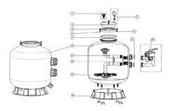 ASTRAL FIBREGLASS SAND FILTER SPARE PARTS APS650 (SIDE MOUNT)