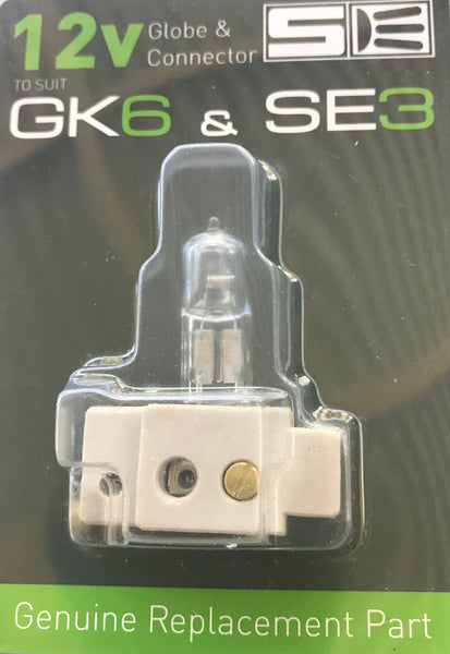SPA ELECTRICS GK6 & SE3 REPLACEMENT GLOBE 12 VOLT & CONNECTOR