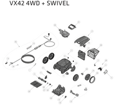 ZODIAC VX42 4WD & SWIVEL ROBOTIC POOL CLEANER SPARE PARTS