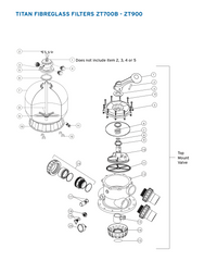 ZODIAC TITAN FIBREGLASS FILTER SPARE PARTS ZT700B-ZT900